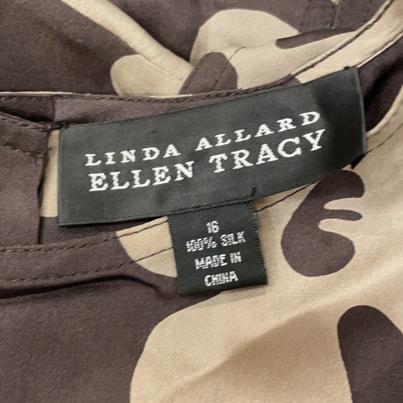 Linda Allard Ellen Tracy Women’s Brown/Cream Floral Print Camisole -Size 16 - Picture 3 of 3